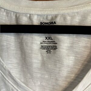 Sonoma every day, tee XXL. White V-neck. New without tag.